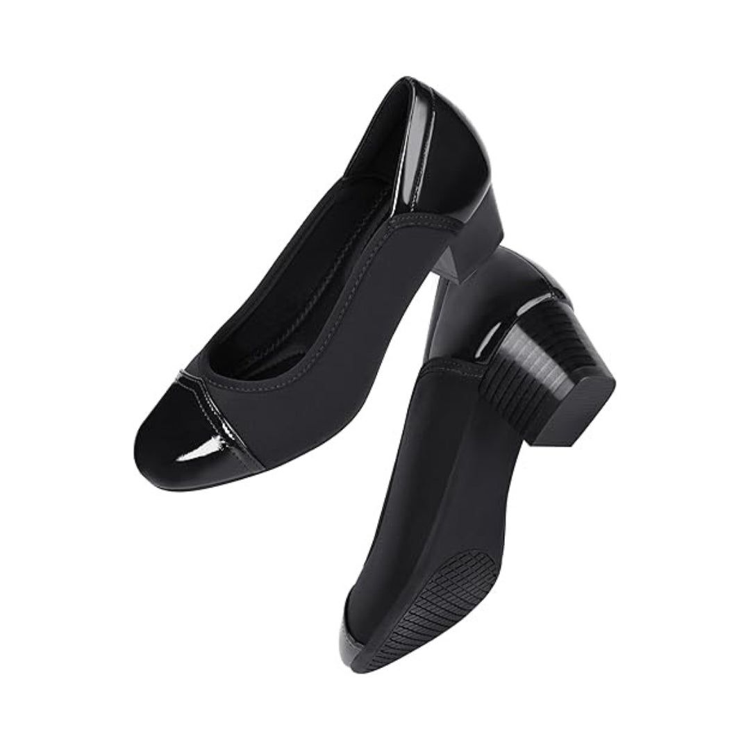 Mocassins femme à talon bas confort orthopédique avec embout souple