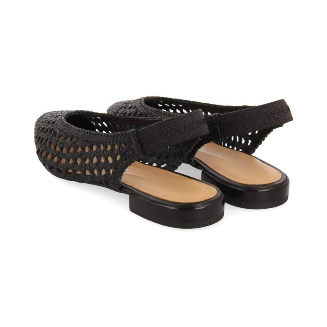 Ballerines slingback femme en cuir tressé, ajourées et respirantes