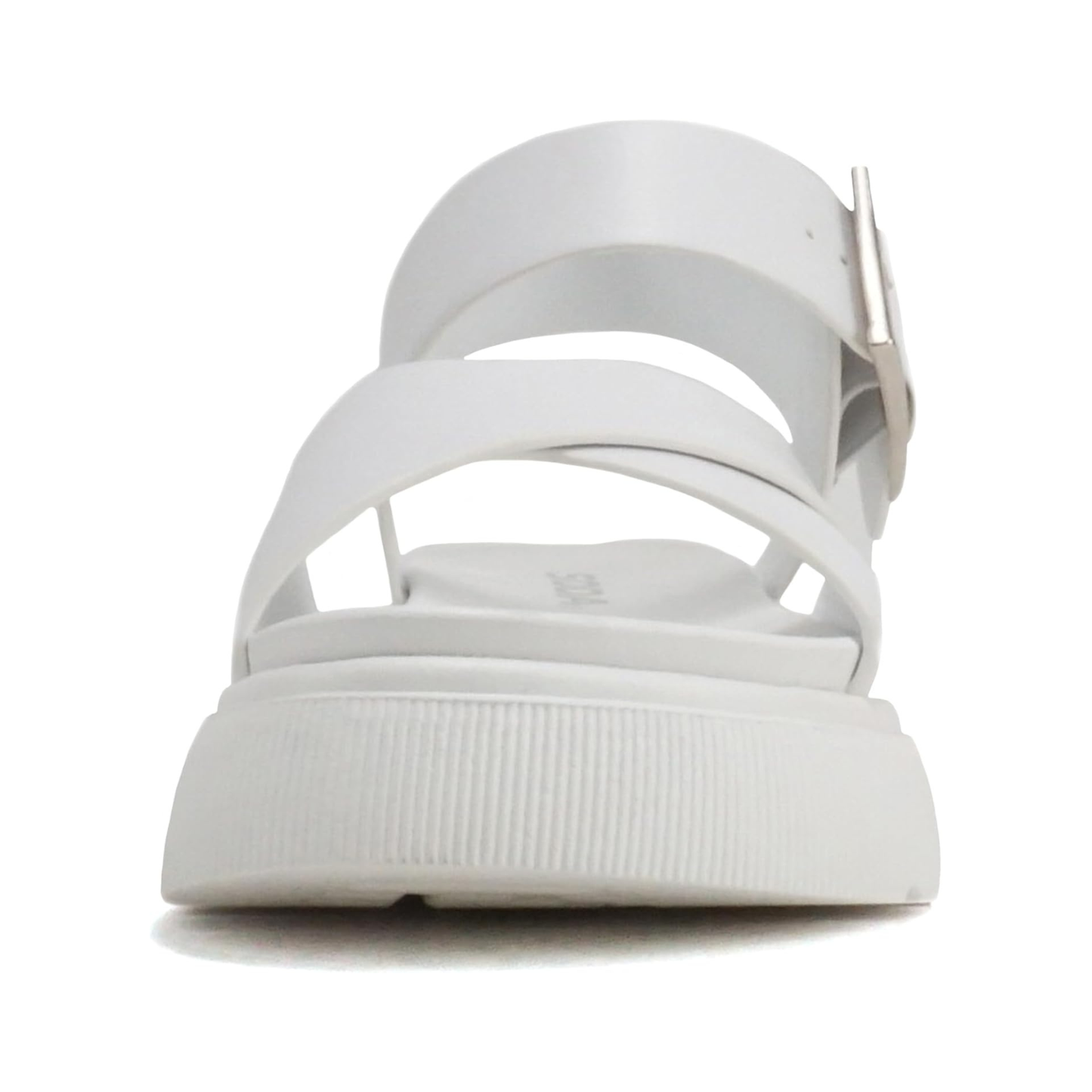 Sandales plateforme blanches à brides croisées et boucle réglable pour femme