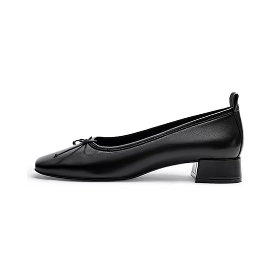 Ballerines en cuir pour femmes, avec une semelle en caoutchouc antidérapante