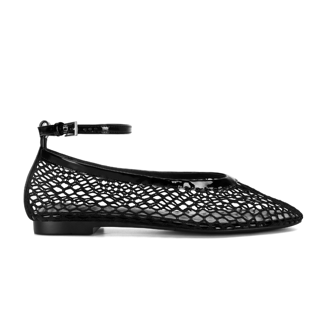 Chaussures en maille résille pour femme avec un bout rond