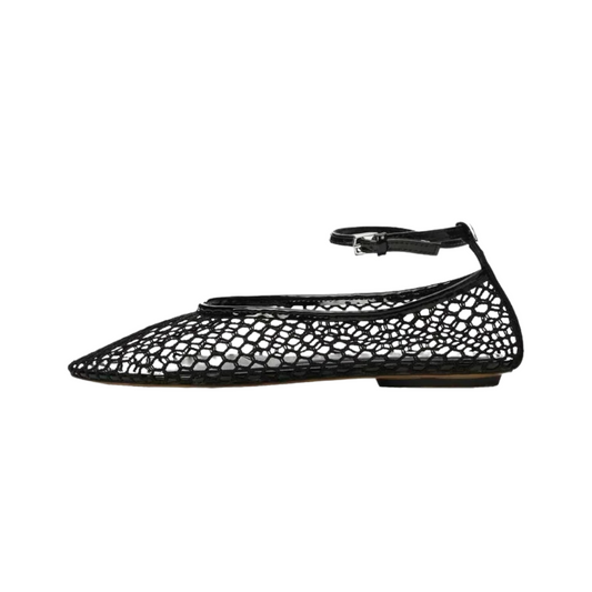 Chaussures en maille résille pour femme avec un bout rond