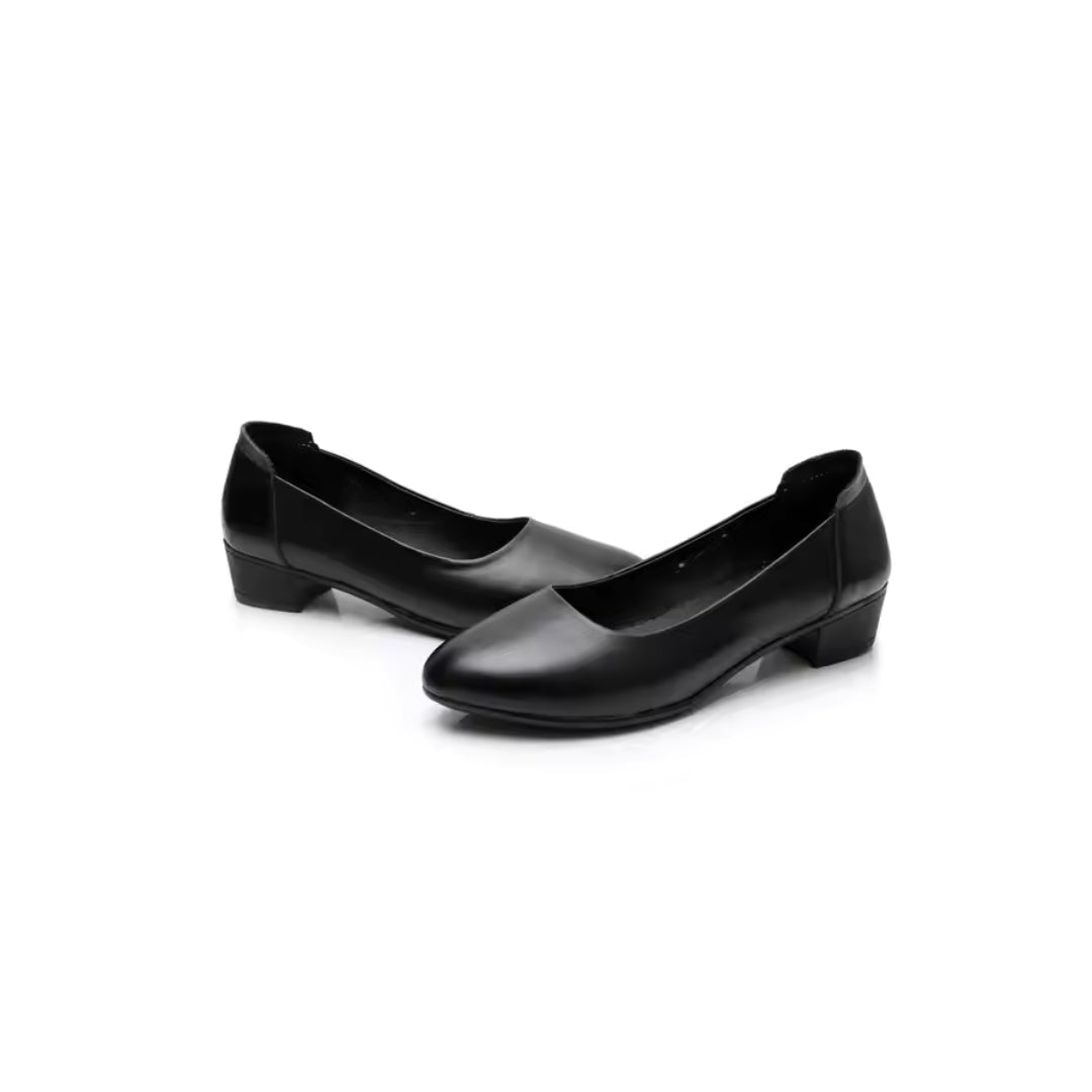 Chaussures femme en cuir de vache véritable à talon carré moyen