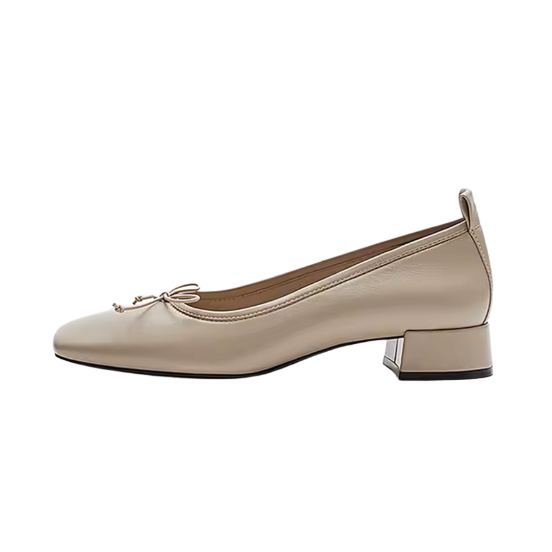Ballerines en cuir pour femmes, avec une semelle en caoutchouc antidérapante