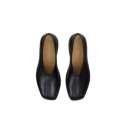 Chaussures féminines en maille de luxe avec un bout carré