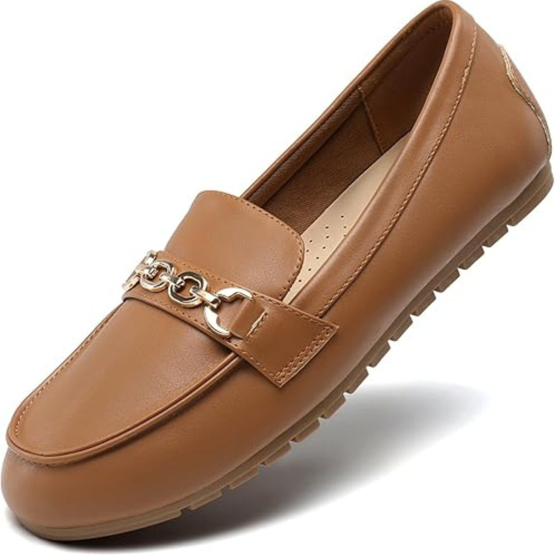 Chaussures Plates Décontractées en Cuir, Légères et Confortables pour la Marche ou le Travail