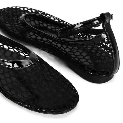 Chaussures en maille résille pour femme avec un bout rond