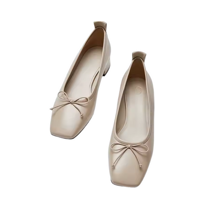 Ballerines en cuir pour femmes, avec une semelle en caoutchouc antidérapante