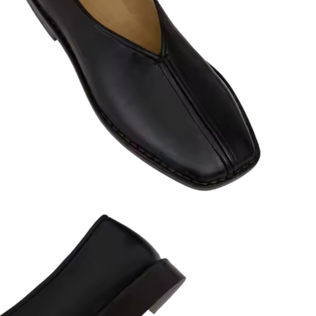 Chaussures féminines en maille de luxe avec un bout carré