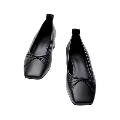 Ballerines en cuir pour femmes, avec une semelle en caoutchouc antidérapante