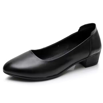 Chaussures femme en cuir de vache véritable à talon carré moyen