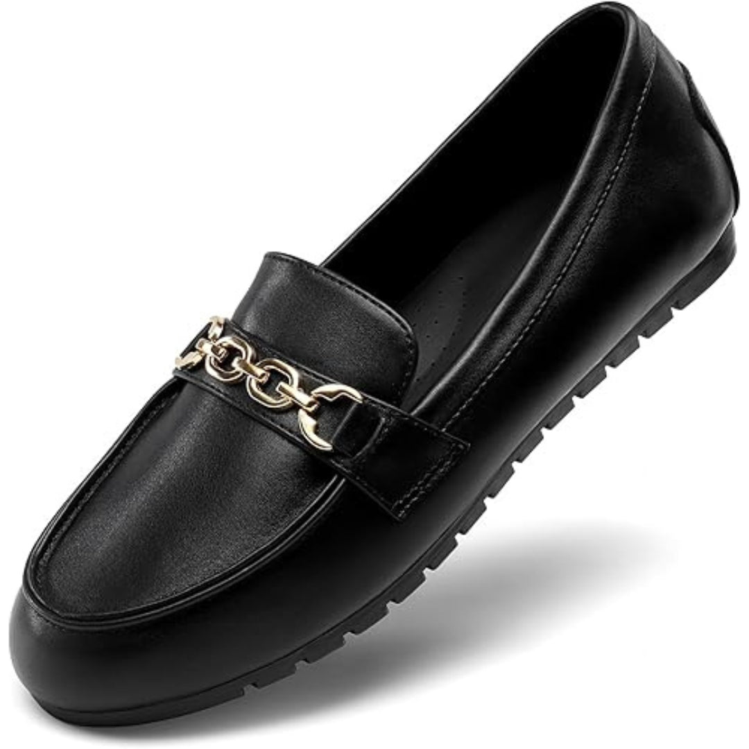 Chaussures Plates Décontractées en Cuir, Légères et Confortables pour la Marche ou le Travail