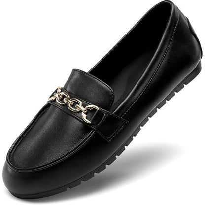 Chaussures Plates Décontractées en Cuir, Légères et Confortables pour la Marche ou le Travail