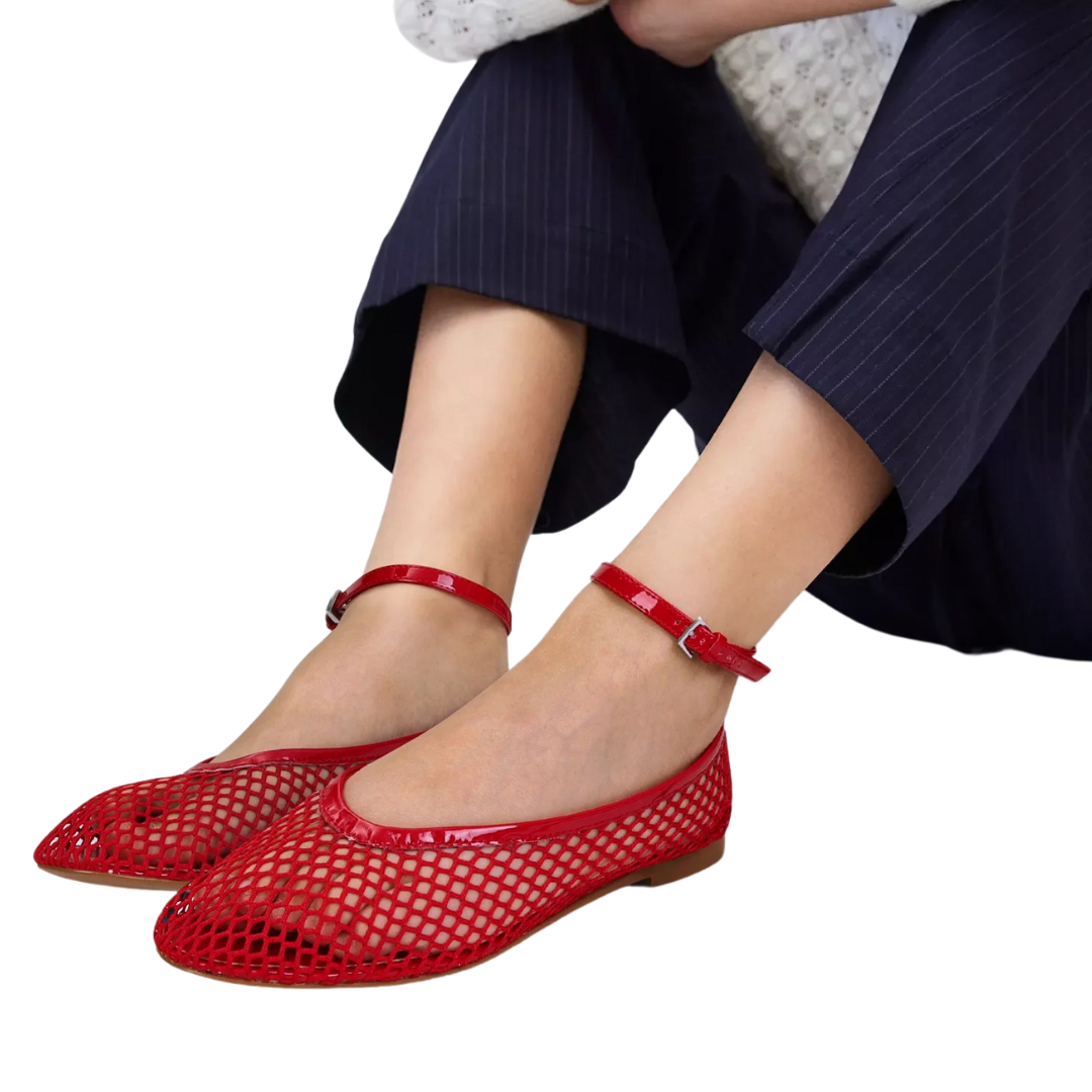 Chaussures en maille résille pour femme avec un bout rond