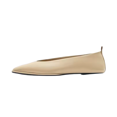 Ballerines femmes en cuir véritable et doublure en peau de mouton