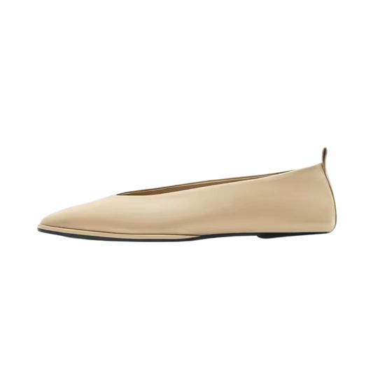 Ballerines femmes en cuir véritable et doublure en peau de mouton